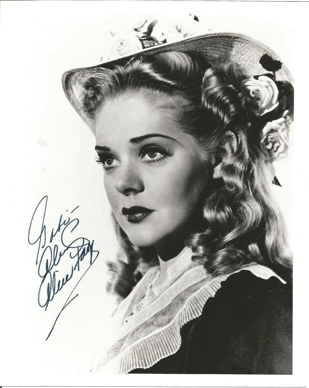 Alice Faye Autographed 10x8 Black and White Vintage Photo