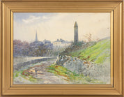 Landscape with Killala Round Tower by Frederick William Sturge