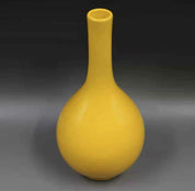 Yellow Glazed Merchant Vase, Qing Dynasty