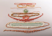 12-Piece Set Jade, Coral, Amber Beaded Necklaces