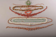 12-Piece Set Jade, Coral, Amber Beaded Necklaces