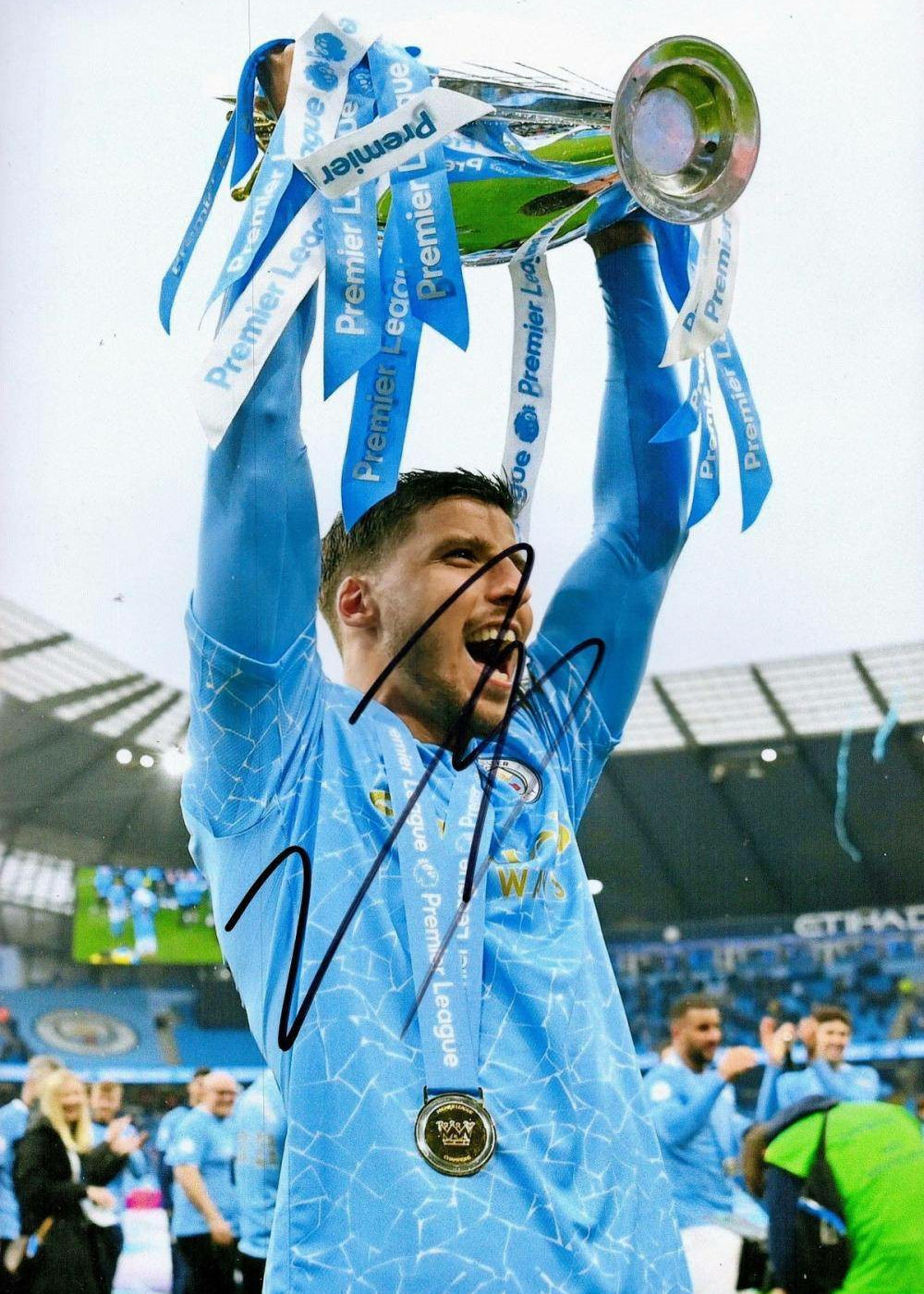 Ruben Dias Signed 12x8 Manchester City Colour Photo