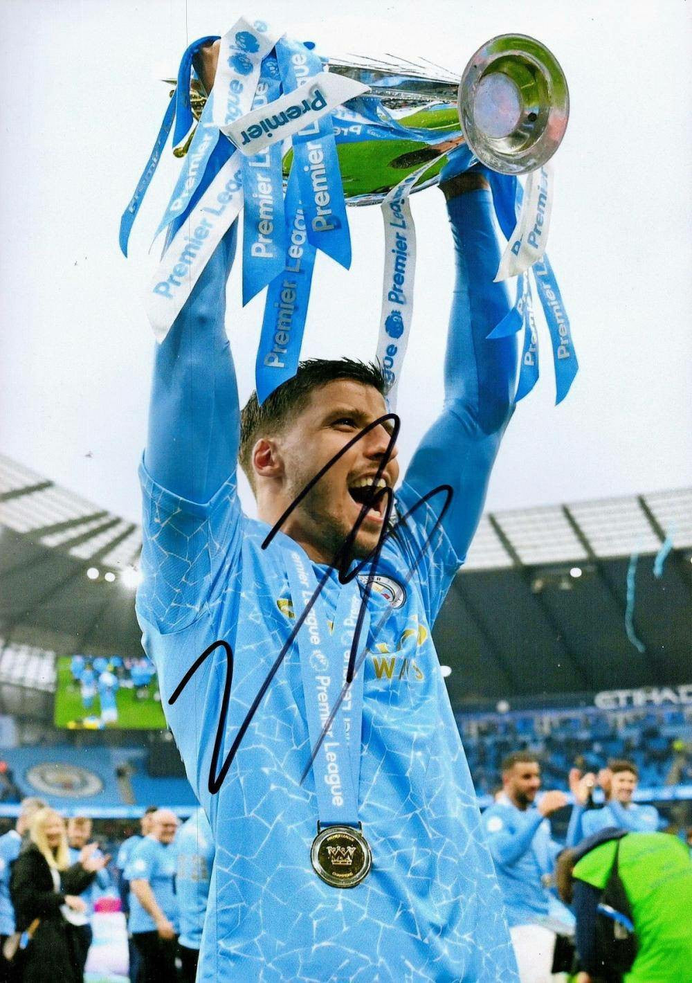 Ruben Dias Signed 12x8 Manchester City Colour Photo