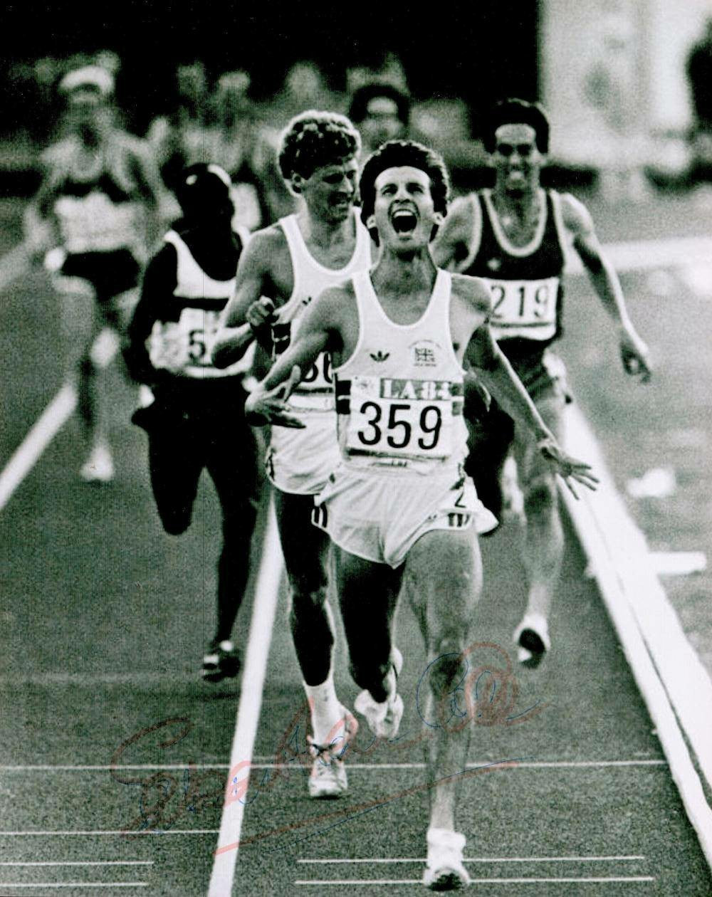 Exclusive Memorabilia: Lord Seb Coe Handsigned 10x8 Black and White Photo