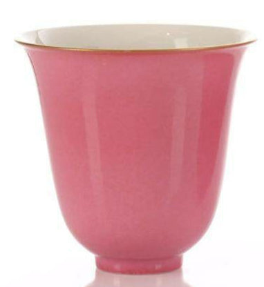 Pair of Chinese Peach Blossom Bell-Shaped Cups