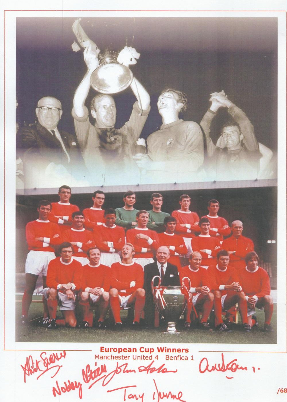 Manchester United 1968 European Cup Winners Multi-Signature - Limited Edition