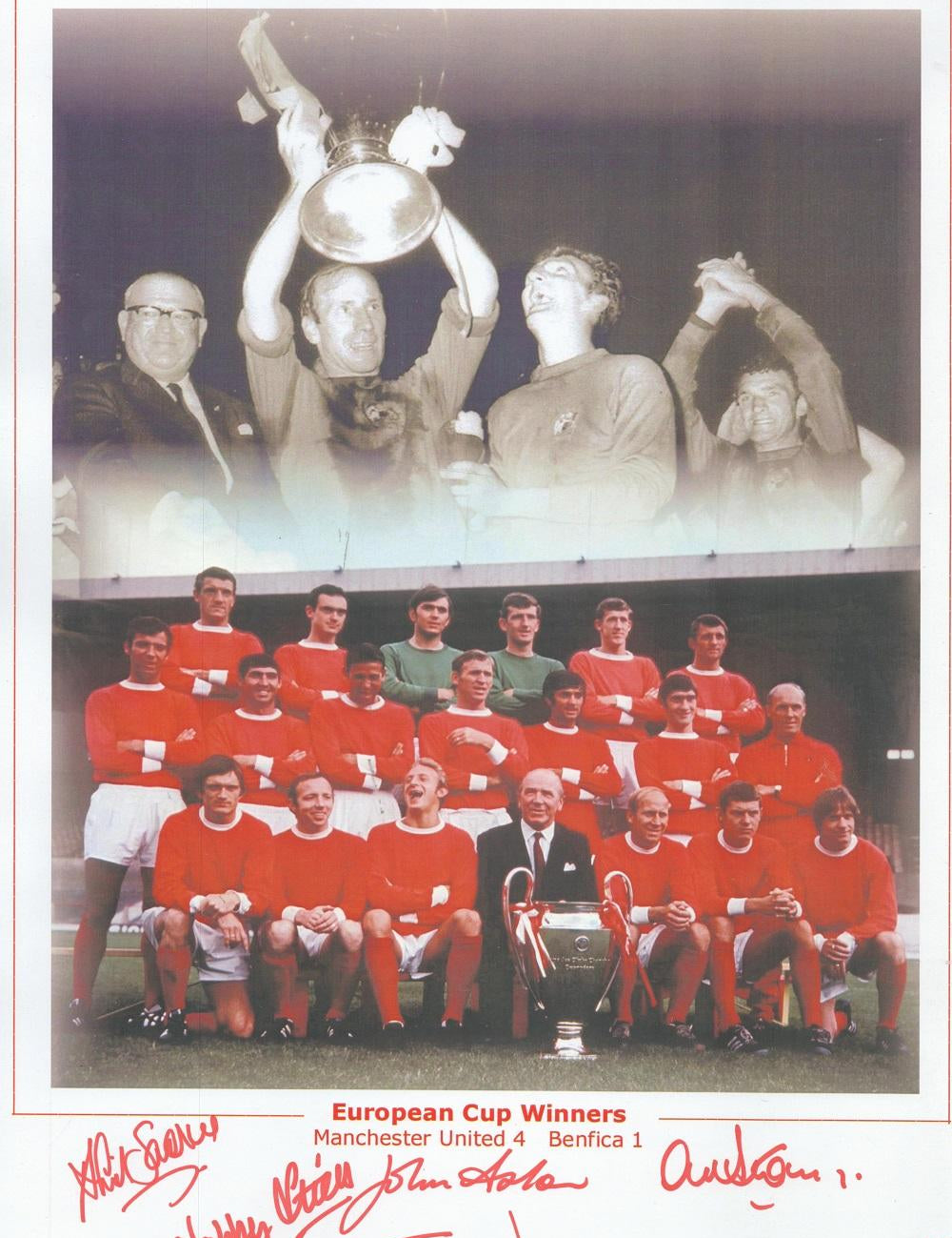 Manchester United 1968 European Cup Winners Multi-Signature - Limited Edition