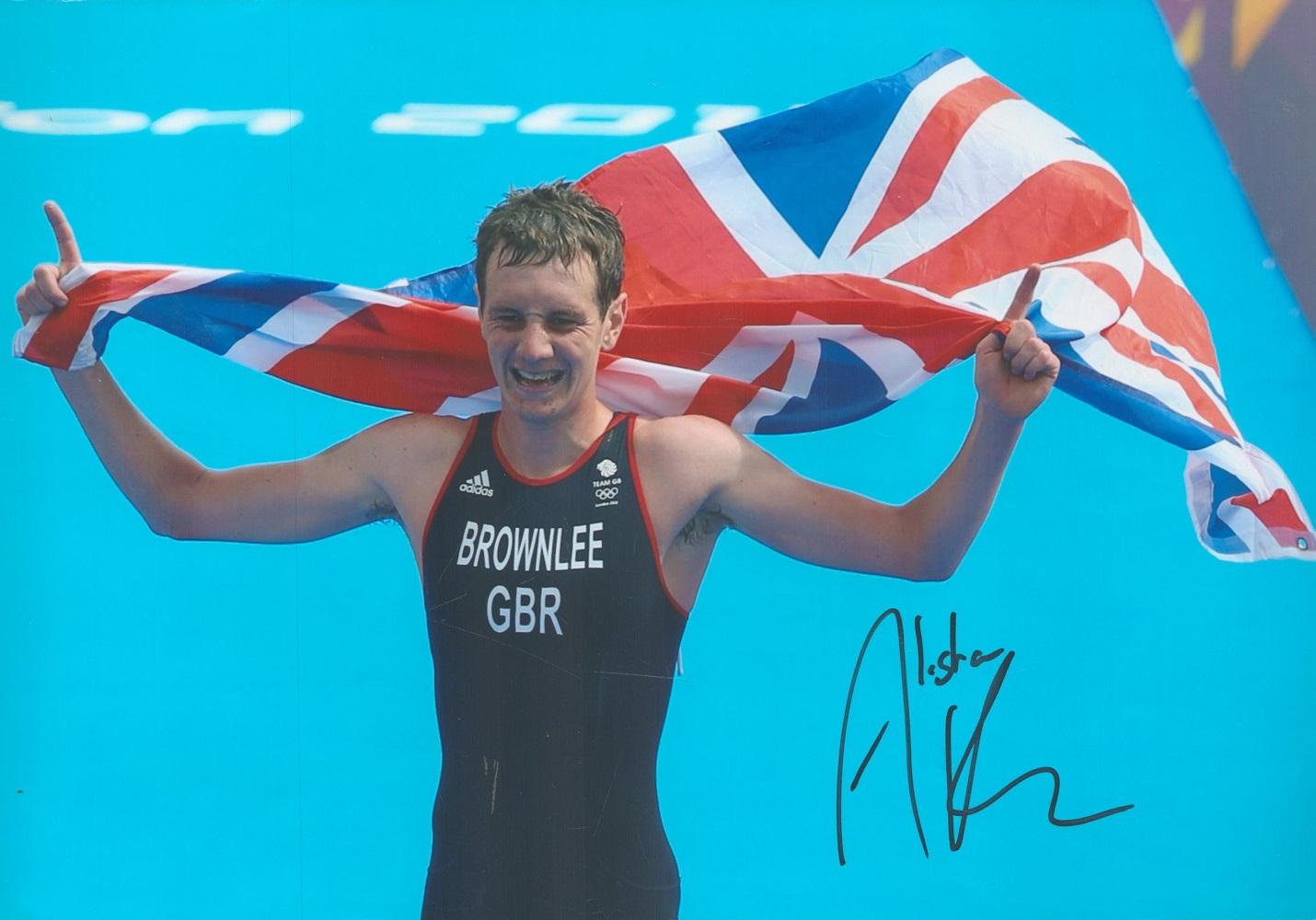 Olympic Champion Alistair Brownlee Autographed 12x8 Color Photo - Gold Medalist