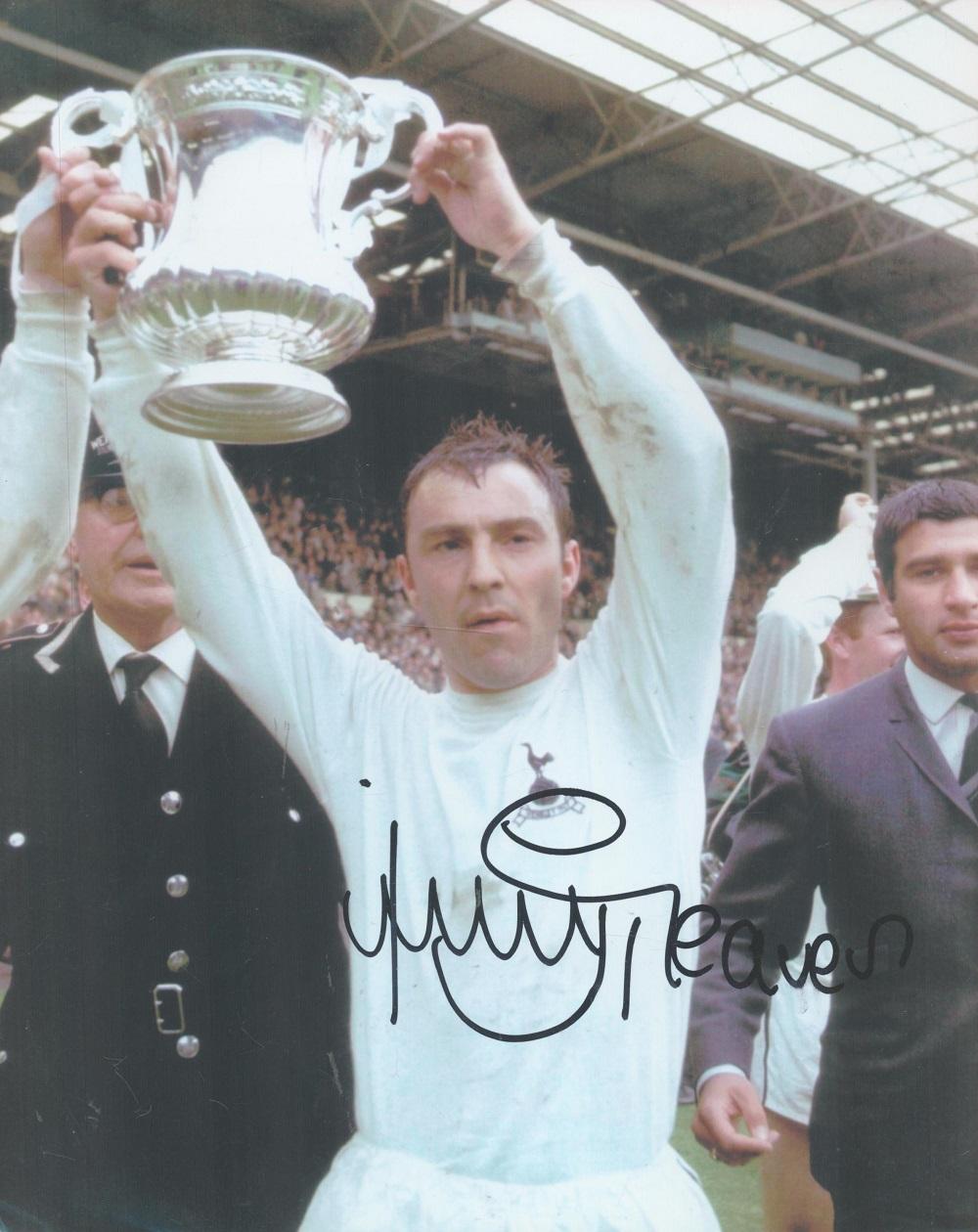 Jimmy Greaves Autographed 10x8 Photo - Tottenham Hotspur Legend with FA Cup