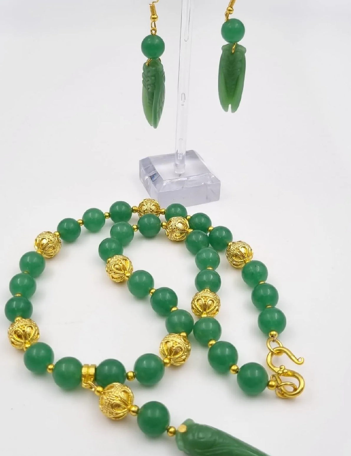 Chinese Green Emerald Cicada Set - 78g