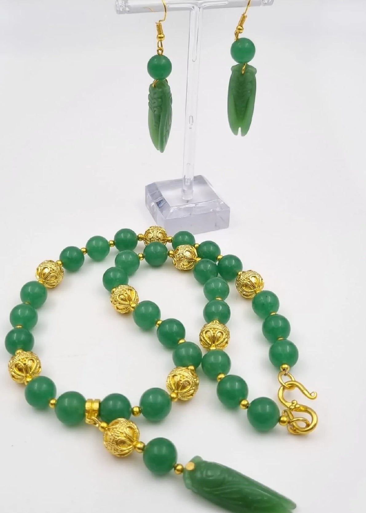 Chinese Green Emerald Cicada Set - 78g