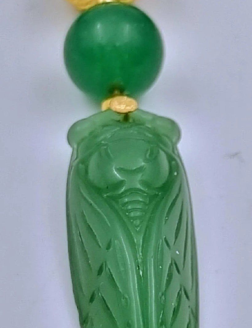Chinese Green Emerald Cicada Set - 78g