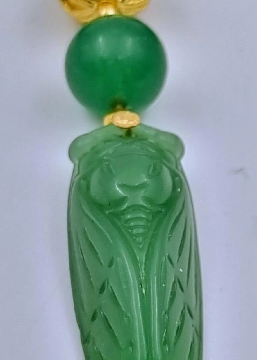 Chinese Green Emerald Cicada Set - 78g