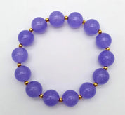 Chic Lavender Jade Beaded Expandable Bracelet - Elegant 0.39-Inch with Beads