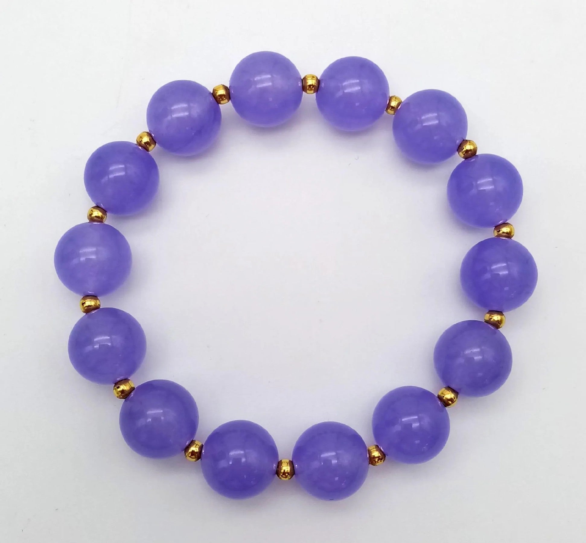 Chic Lavender Jade Beaded Expandable Bracelet - Elegant 0.39-Inch with Beads