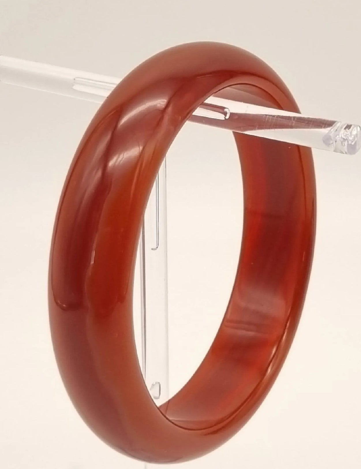 Timeless Elegance: Red Jade Bangle - Ruby Bracelet with 2.36" Inside Diameter