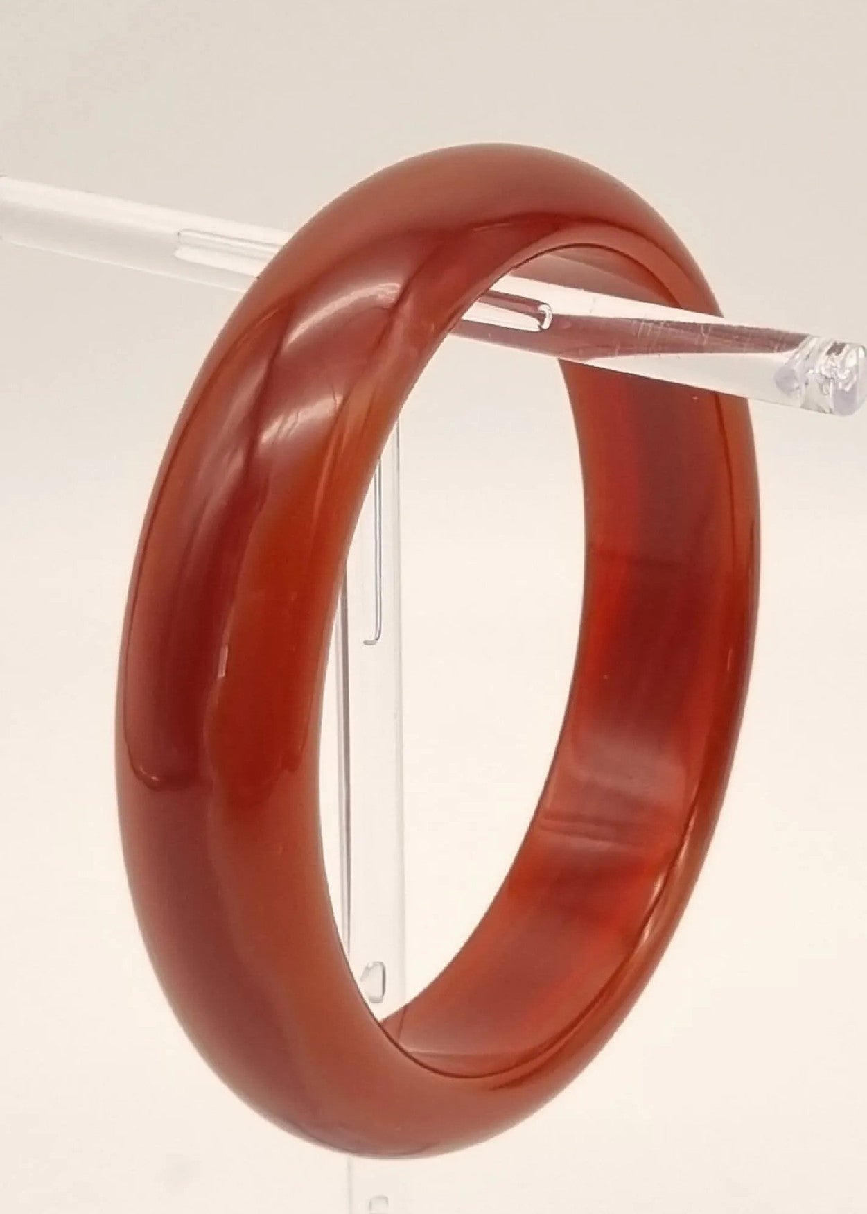 Timeless Elegance: Red Jade Bangle - Ruby Bracelet with 2.36" Inside Diameter