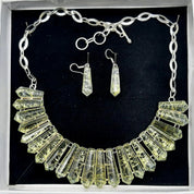 Radiant Rutile Quartz Necklace and Earring Set - 58cm