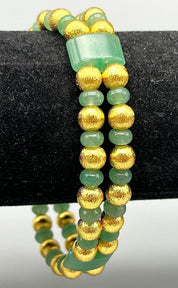 Elegance Defined: Feminine Light Green Emerald Bracelet - 22cm