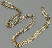 A 9K Yellow Gold Flat Curb Link Necklace