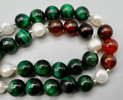 Versatile Handmade Freshwater Pearl, Agate, and Tiger Eye Long Necklace