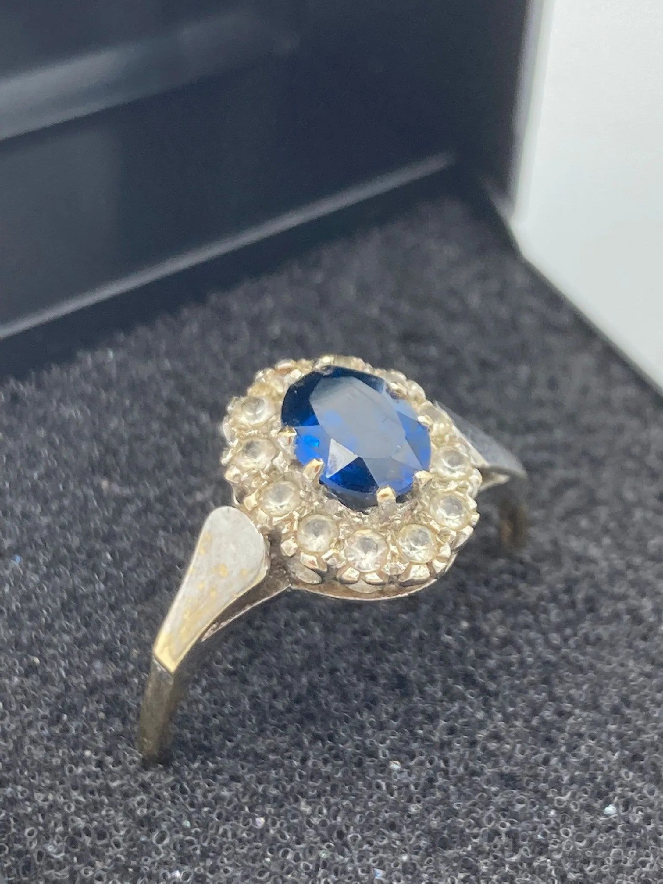 Elegant 9 Carat Gold Tanzanite and White Topaz Ring - All-British Design, S 1/2