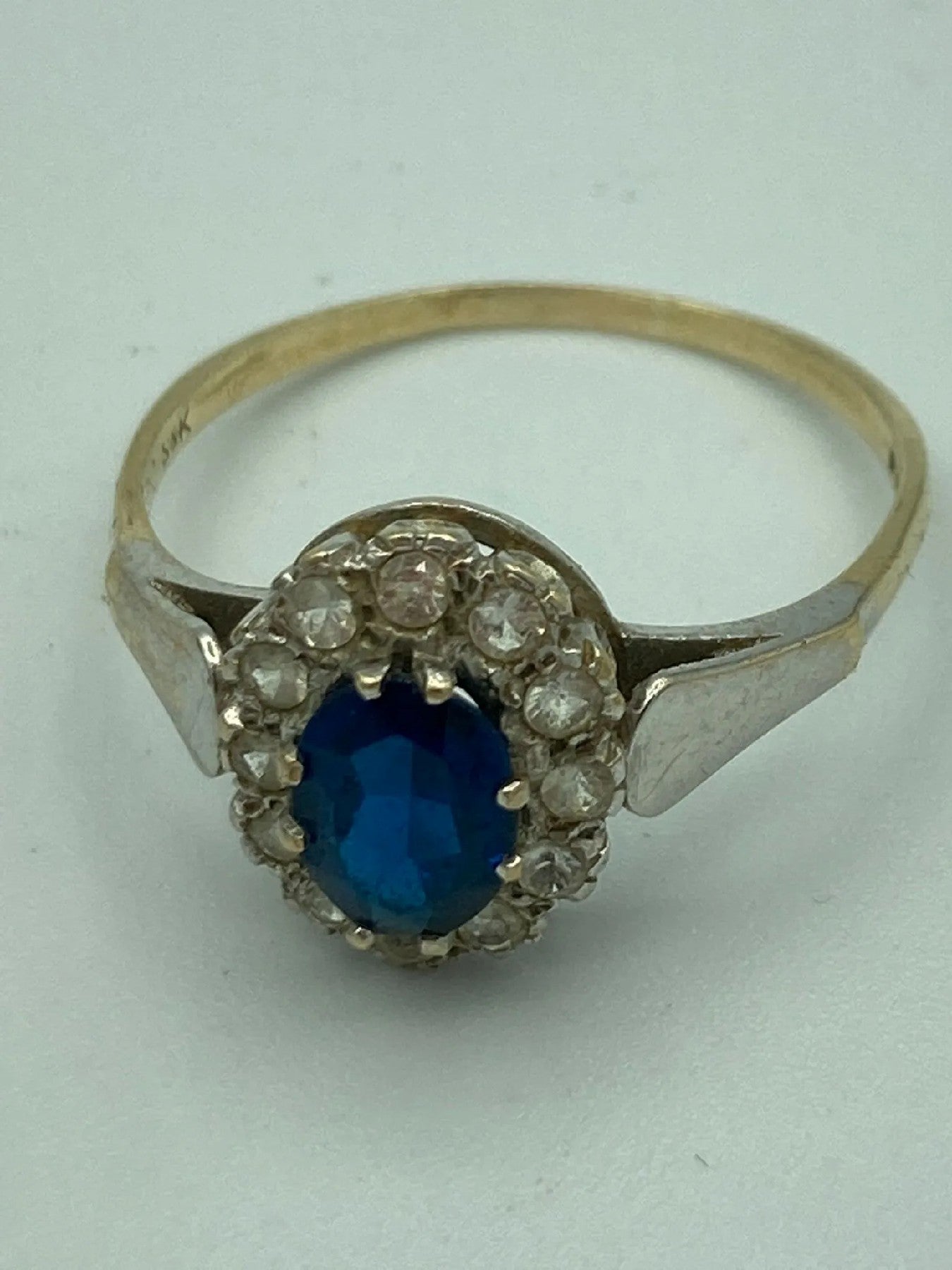 Elegant 9 Carat Gold Tanzanite and White Topaz Ring - All-British Design, S 1/2