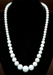 Elegant Graduated Pale Blue Aquamarine Bead Necklace - 17.3 inches length