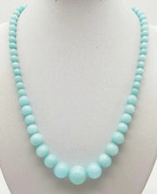 Elegant Graduated Pale Blue Aquamarine Bead Necklace - 17.3 inches length