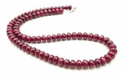 300 Carat Cabochon Ruby Gem Necklace - 925 Silver Clasp, 44cm