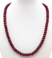 300 Carat Cabochon Ruby Gem Necklace - 925 Silver Clasp, 44cm