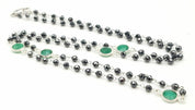 Delicate 35ct Moissanite and Emerald 925 Silver Necklace - 60cm