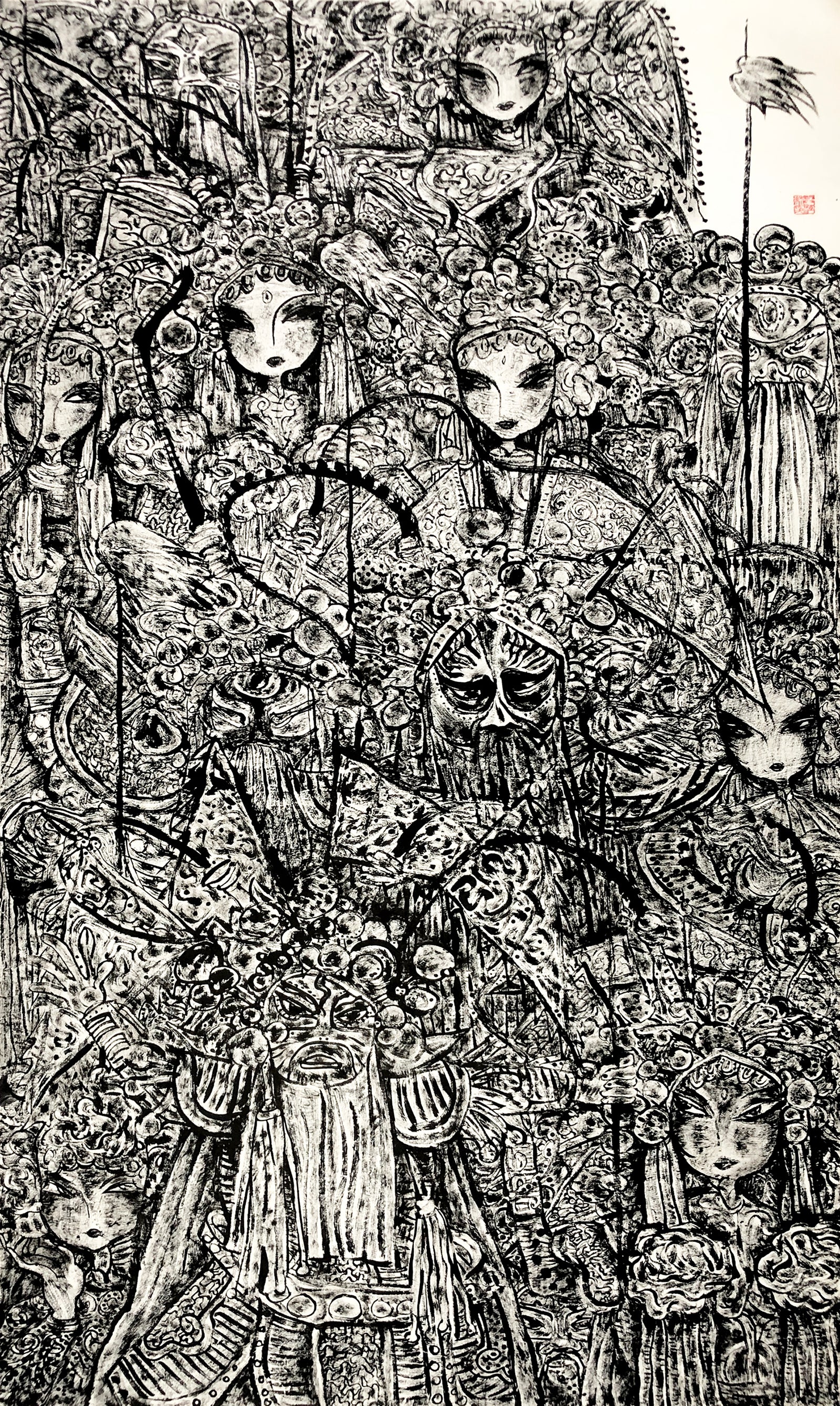 Chinese Ink Opera Figures