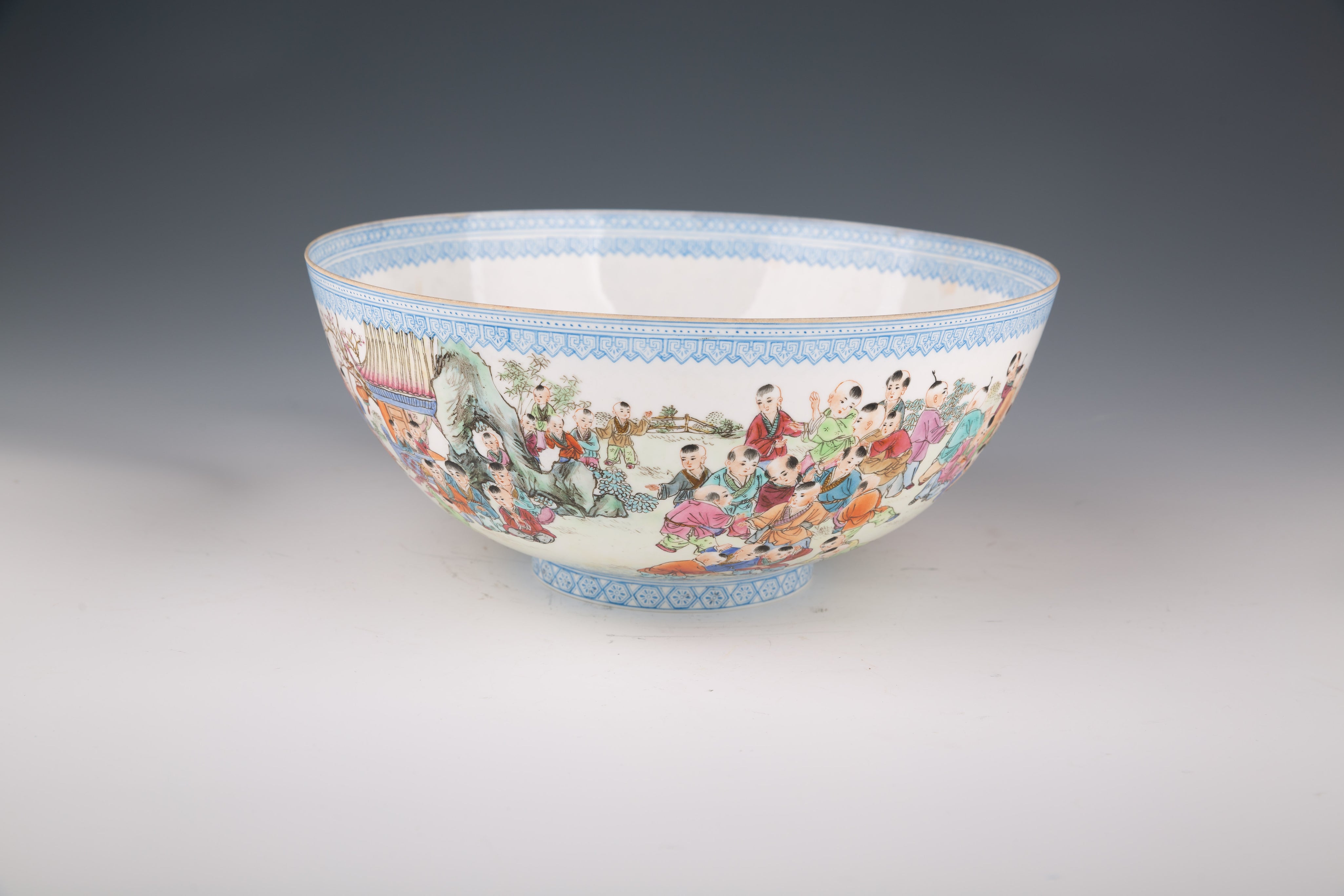 Chinese "100 Boys" Eggshell Porcelain Bowl