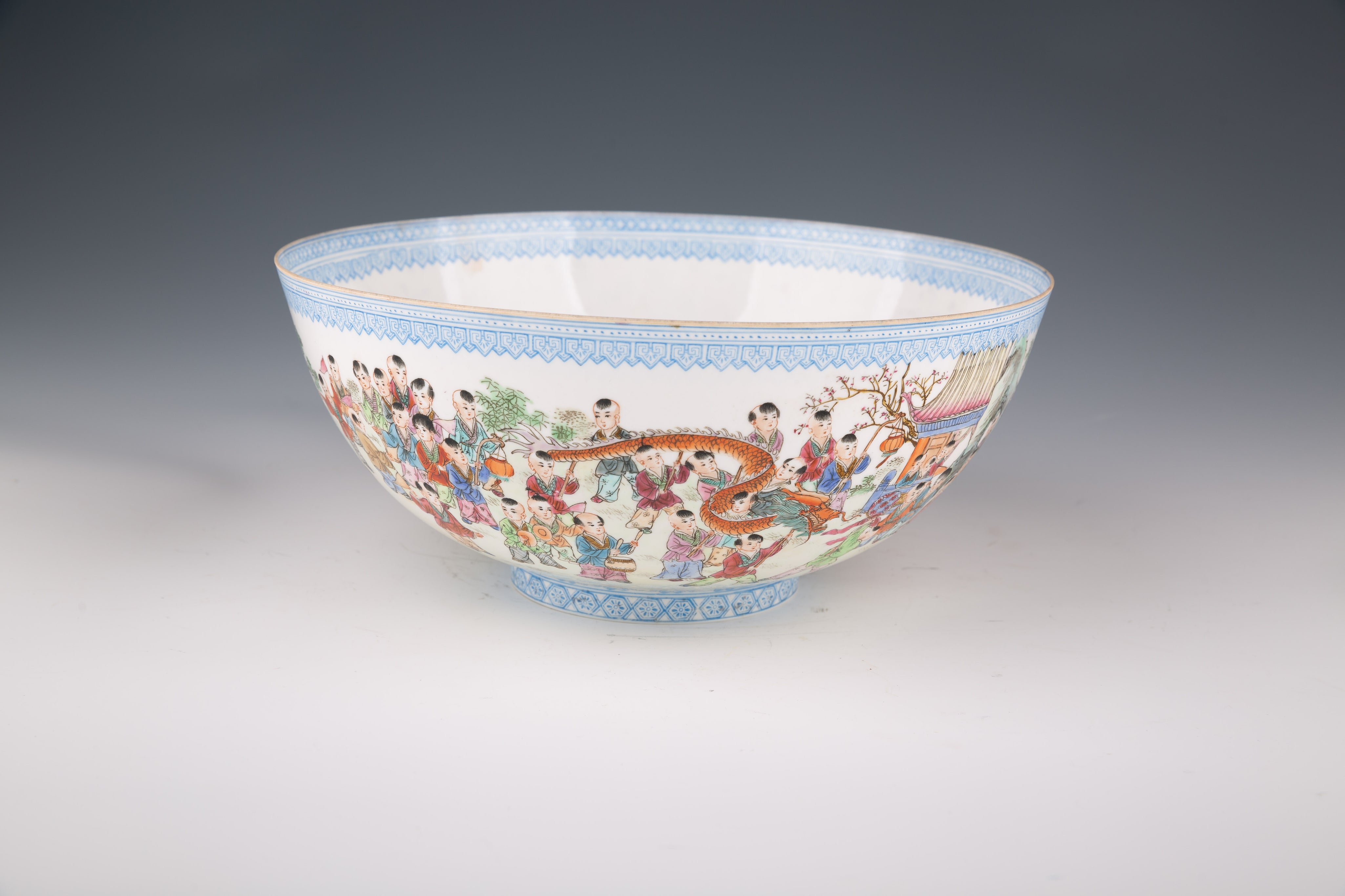 Chinese "100 Boys" Eggshell Porcelain Bowl