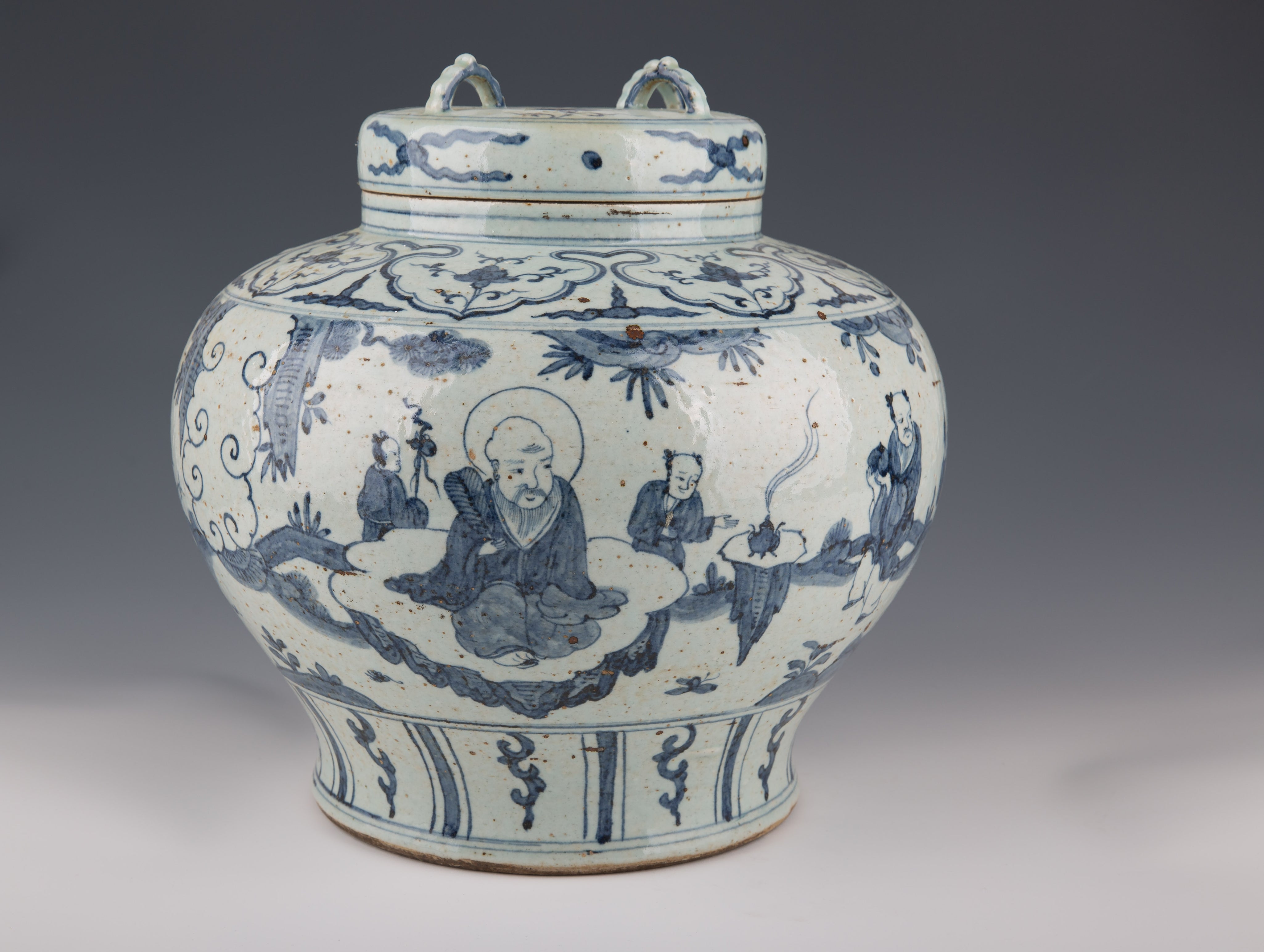 Ming Dynasty Blue and White Vase with Cover