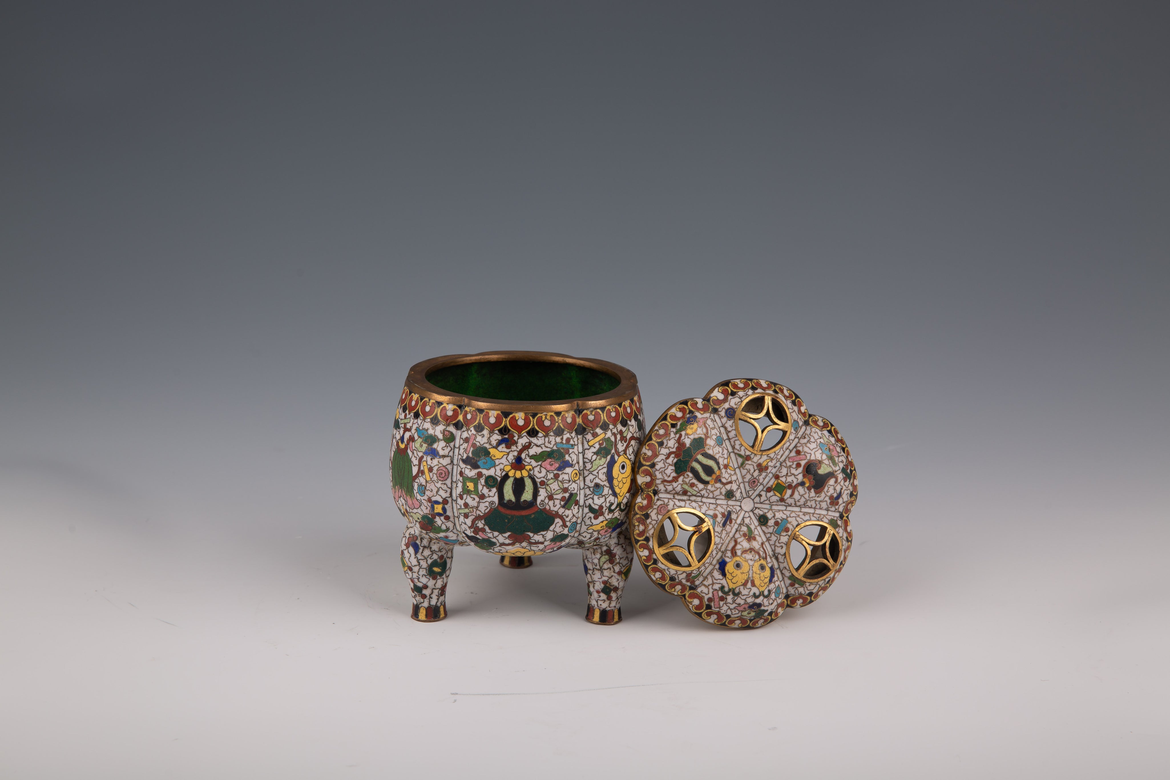 Chinese Tripod Cloisonné Incense Burner - Circa 1900