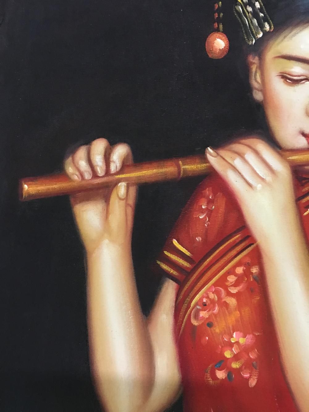 Chinese Beauty Oil Painting by Li Guijun