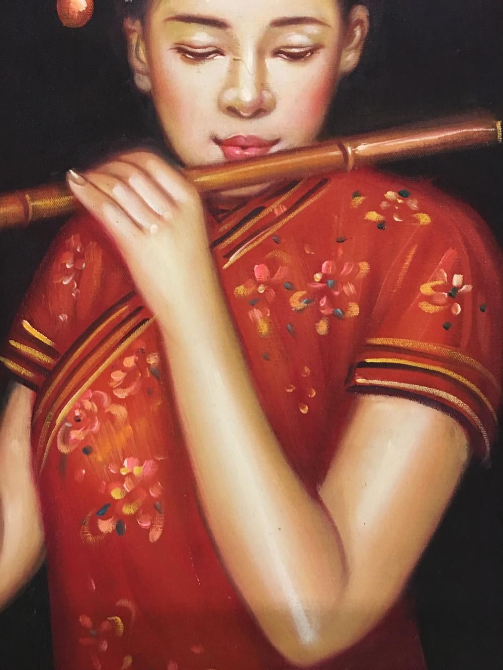 Chinese Beauty Oil Painting by Li Guijun