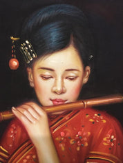 Chinese Beauty Oil Painting by Li Guijun