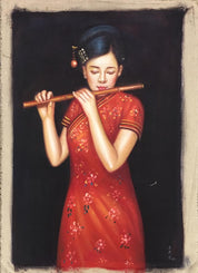 Chinese Beauty Oil Painting by Li Guijun