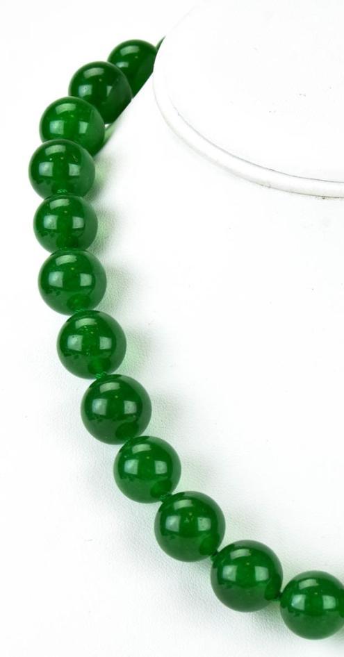 12mm large green soft jade bead pendant