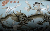 A beautiful Chinese pink porcelain dragon brush washer