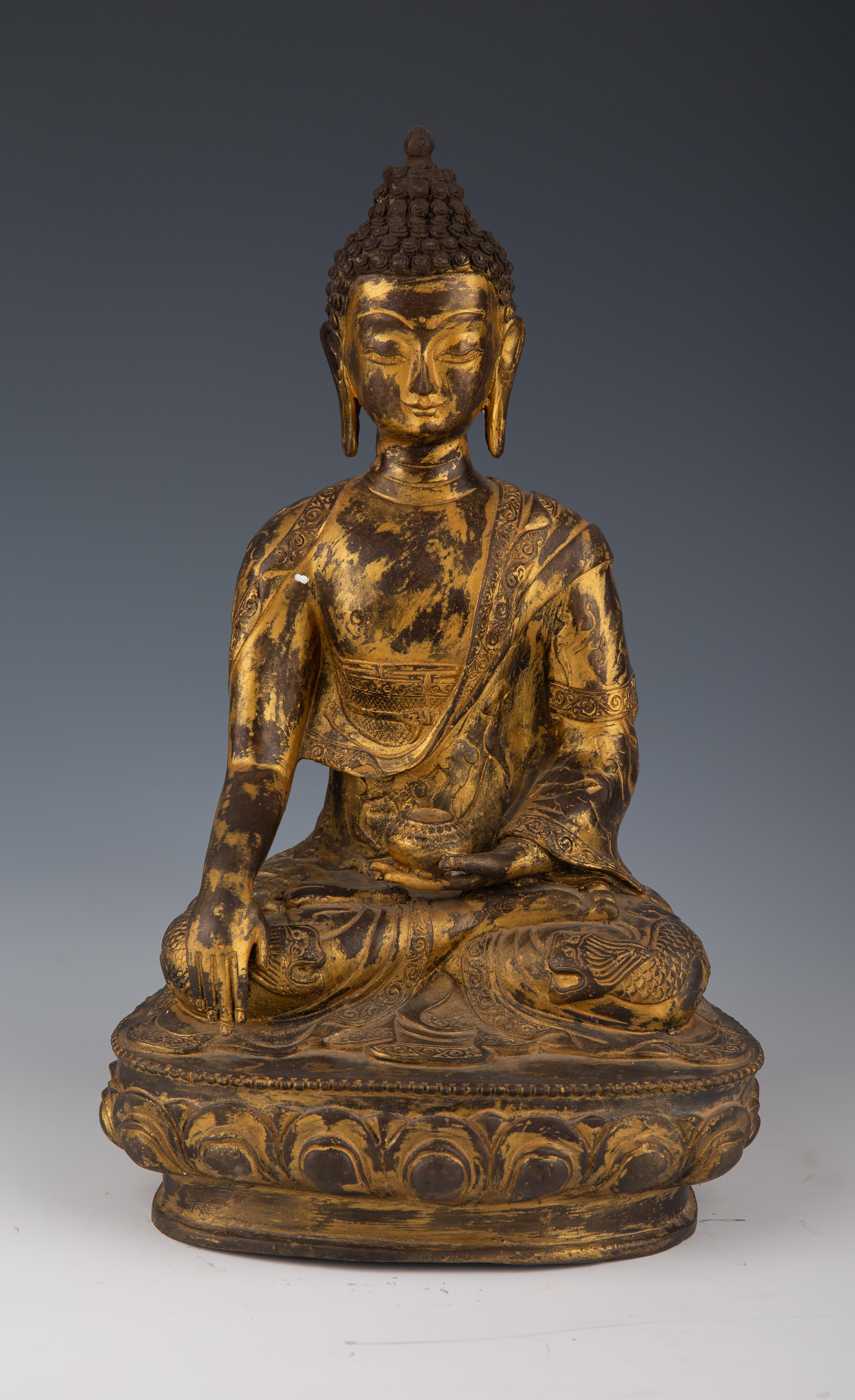 Antique Buddha Statues, Gilded Bronze Sculptures