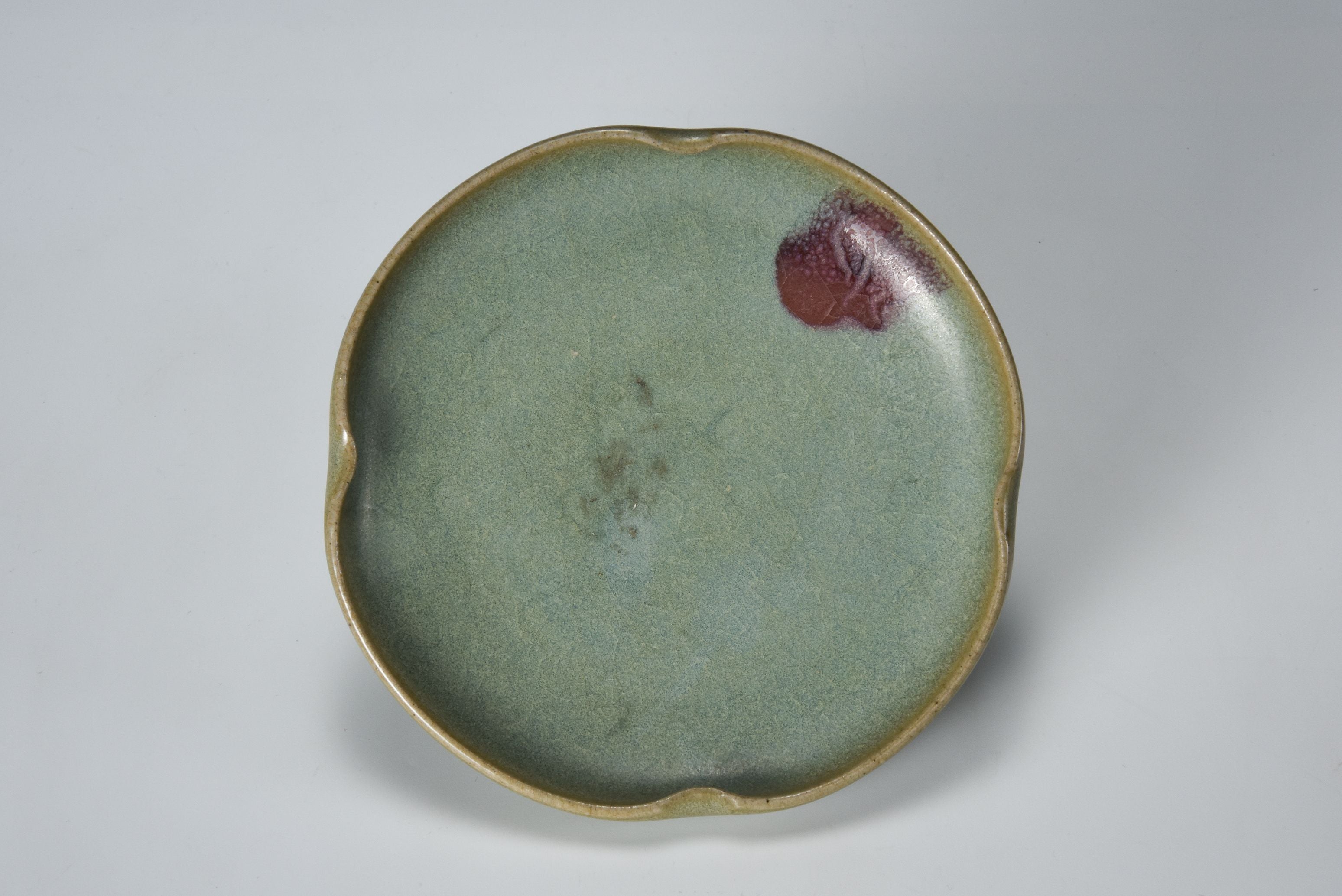 Jin Yuan Jun Kiln Red Spot Flower Mouth Small Plate