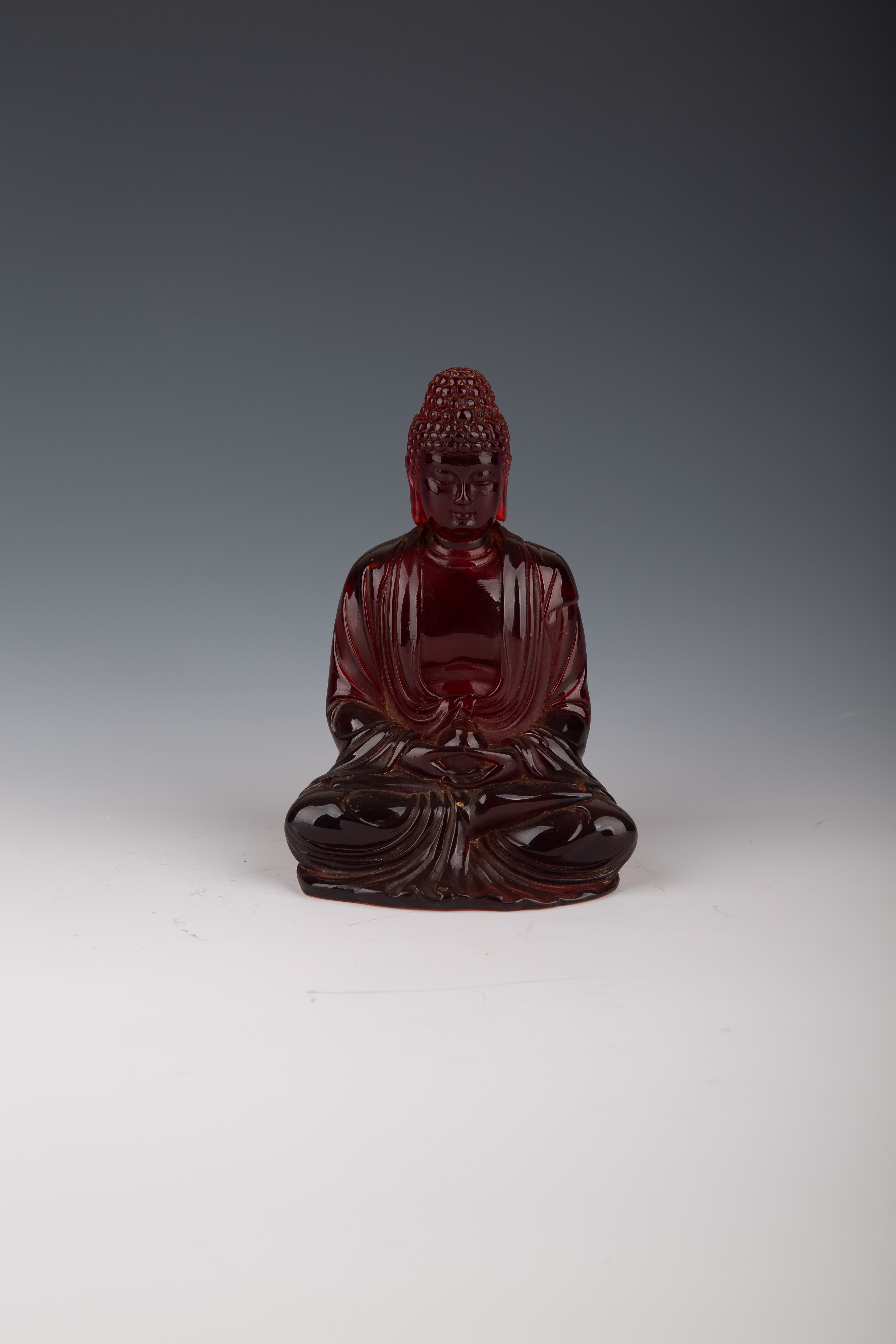 Chinese Buddha Statue in Cherry Amber