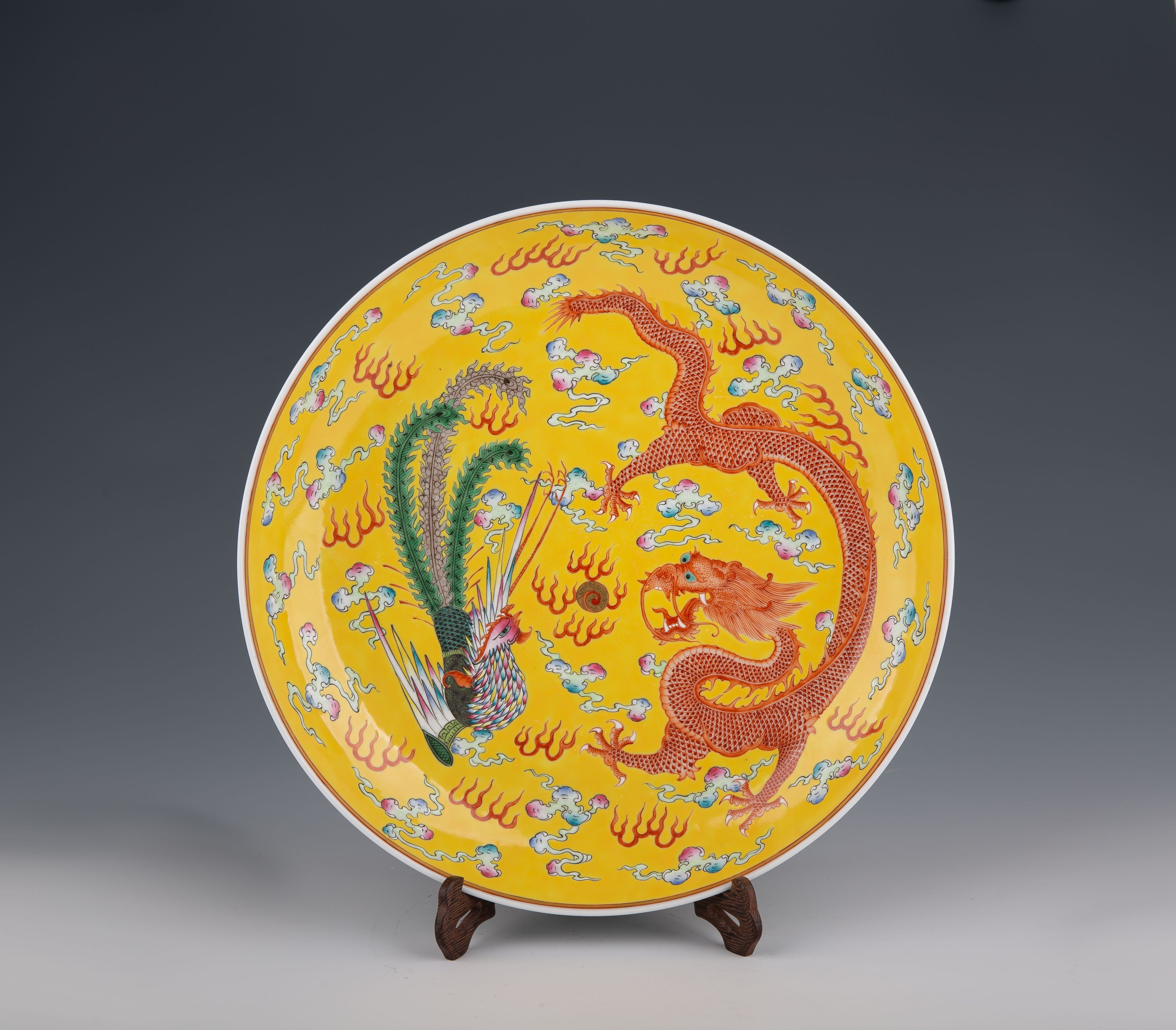 Chinese Fenglong Porcelain Plate