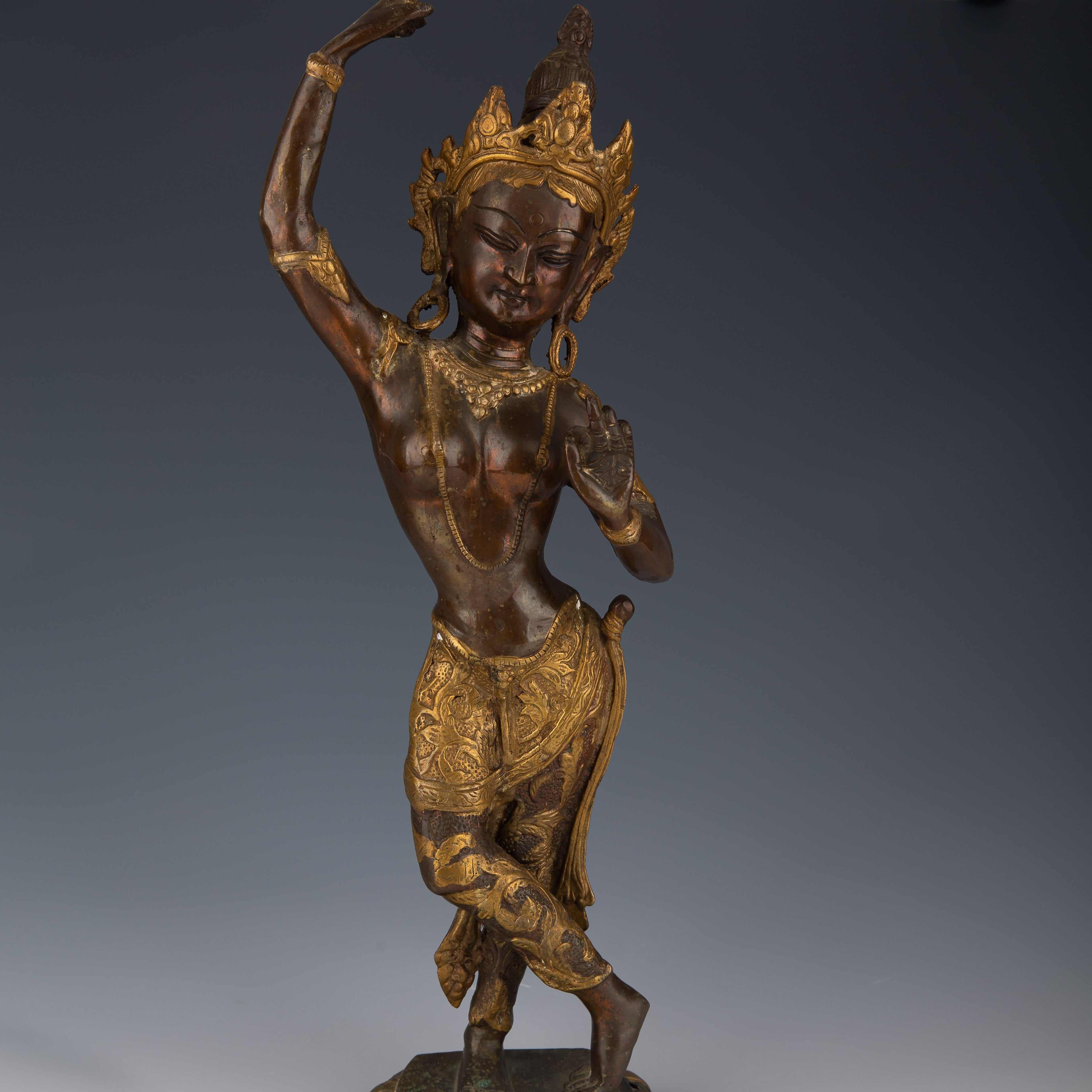 Xizang Gilded Bronze Statue of Dancing Tara