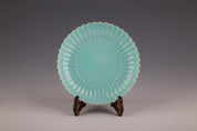 18th/19th Century Chinese Turquoise Ground Porcelain Chrysanthemum Dish