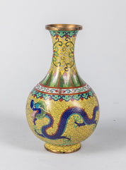 Chinese Antique Cloisonne Dragon Cabinet Vase